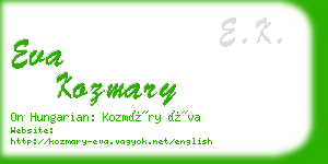 eva kozmary business card